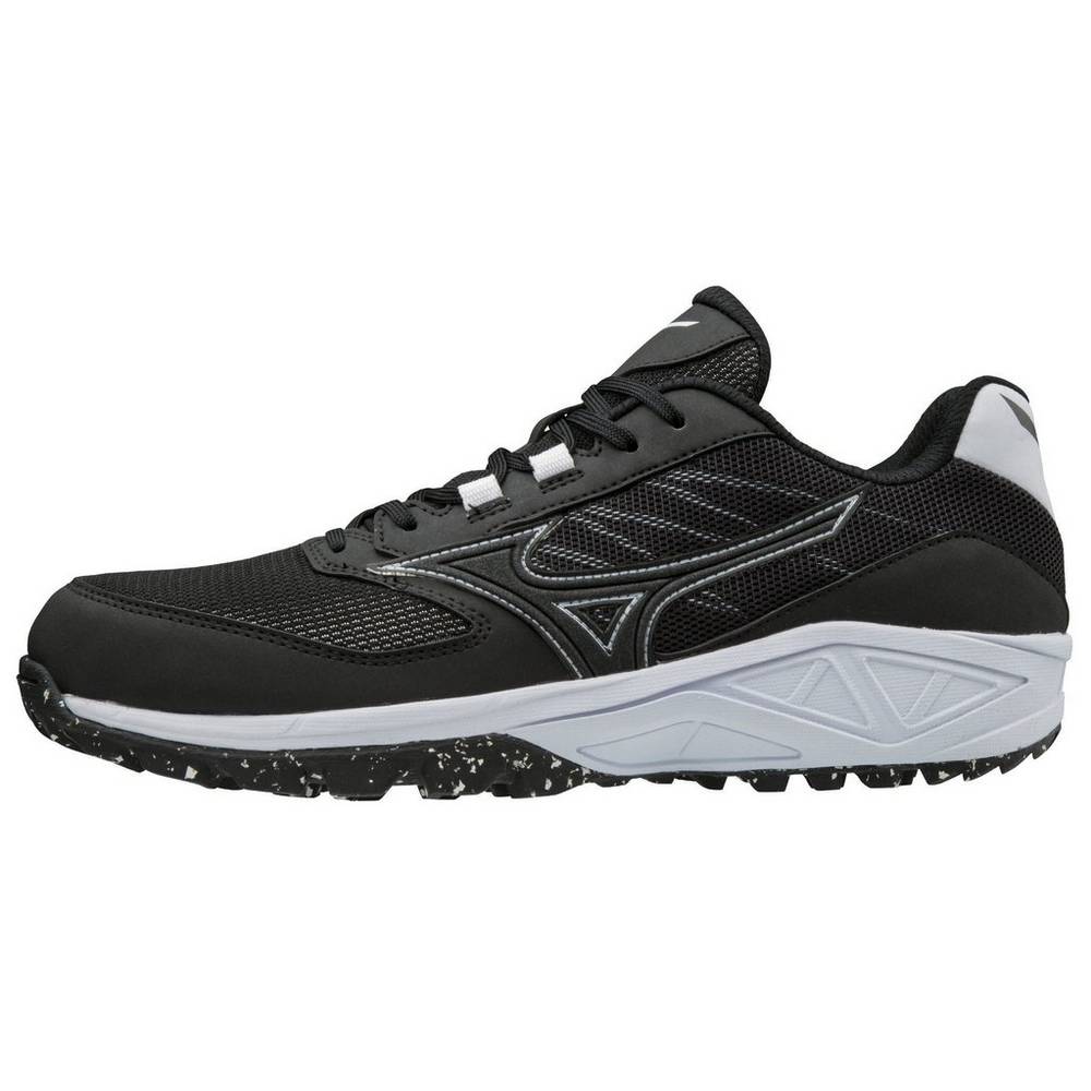 Mizuno Dominant All Surface Rövidszárú Turf Férfi Baseball Cipő Fekete/Fehér WTZ146730